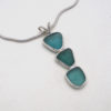 Sea Glass Necklace - Turquoise 3 Piece Sea Glass Necklace
