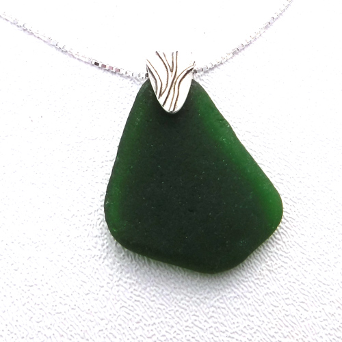 green sea glass necklace 1