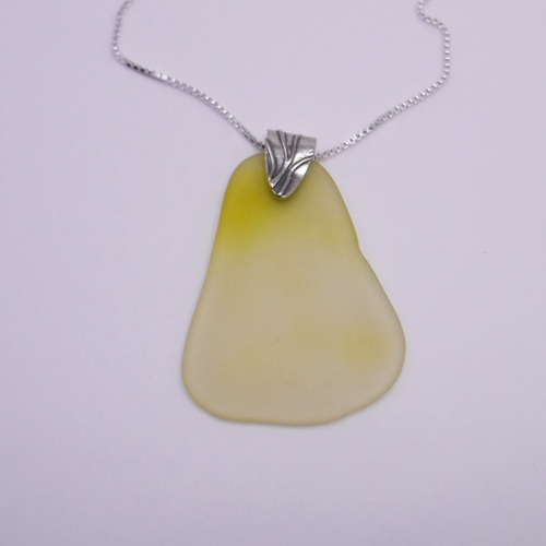 yellow sea glass necklace 1