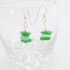 sea glass stacked green earrings 3