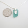 turquoise sea glass necklace with heart 3