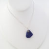 cobalt blue sea glass necklace with flower 7