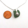 green sea glass necklace with shell 3