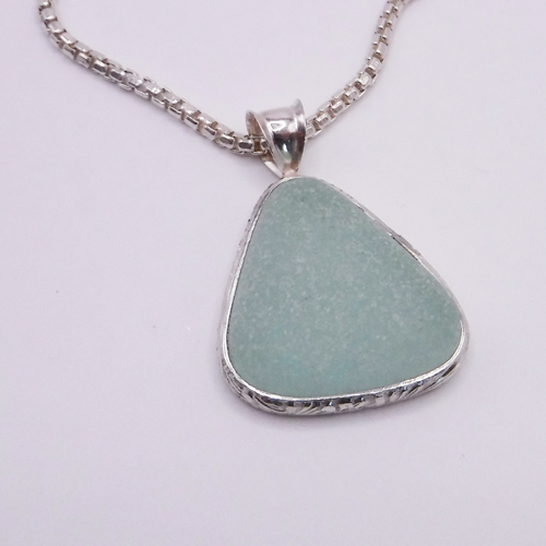 blue sea glass necklace 1