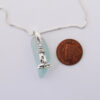sky blue sea glass necklace with lighthouse 3