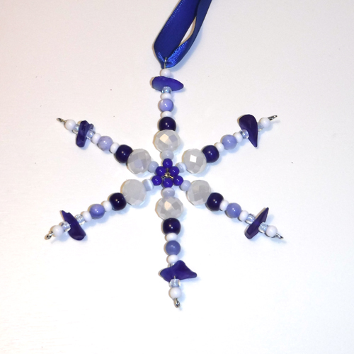 small cobalt blue snowflake ornament 1