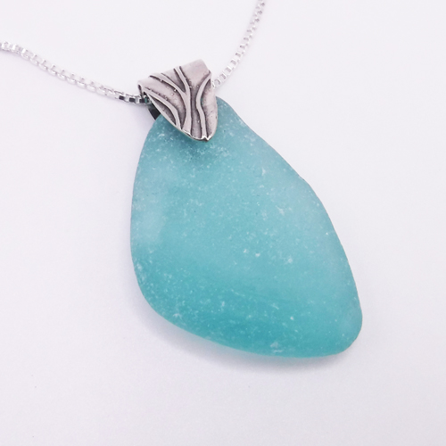 turquoise sea glass necklace 1