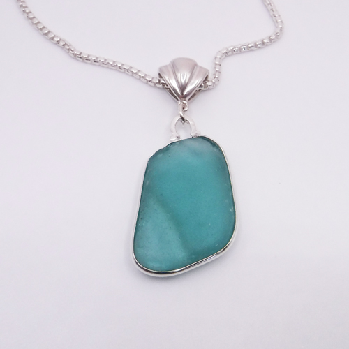 turquoise sea glass necklace 1
