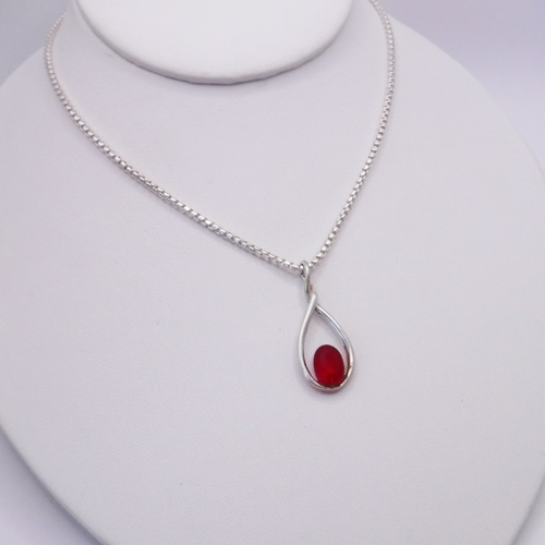 red sea glass necklace 3