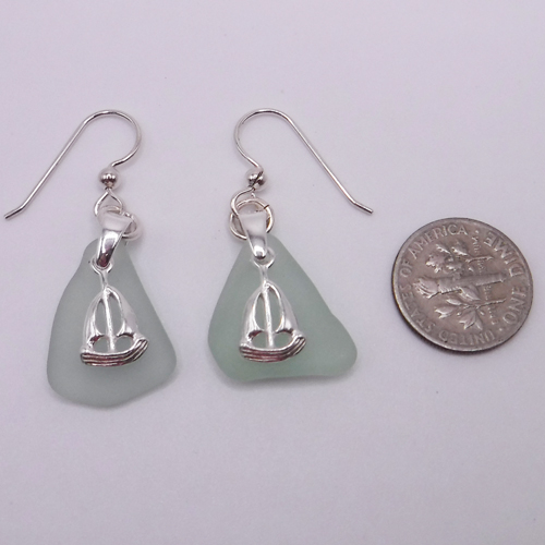 sailboat sea glass earrings 3