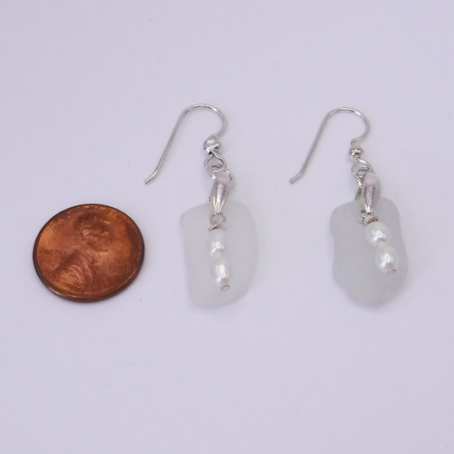 white sea glass earrings 3
