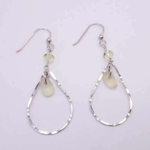 yellow sea glass earrings 1