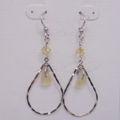 yellow sea glass earrings 3