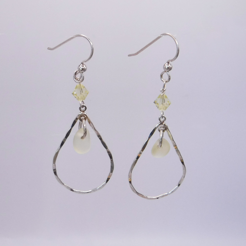yellow sea glass earrings 5