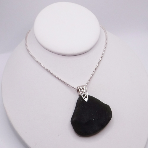 black sea glass necklace 2