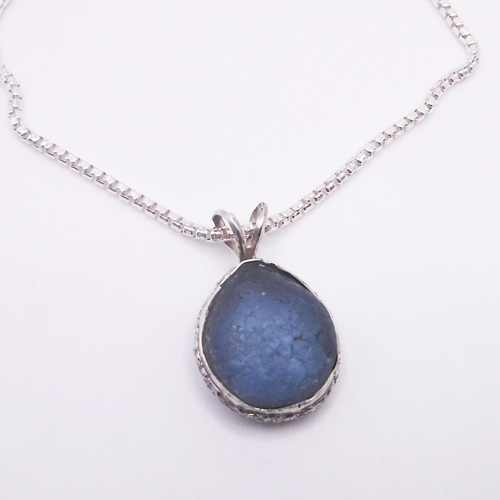 blue sea glass necklace 3