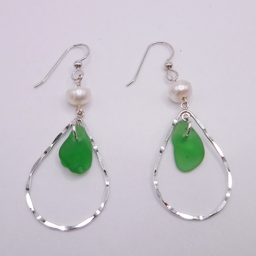 green drop earrings 3